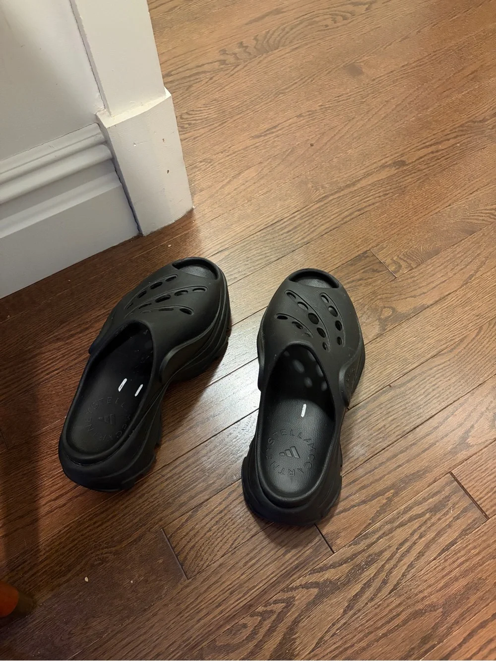 Stella McCartney Black Platform Clog Slides